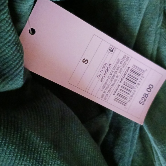 Wild Fable Sweatshirt Green Quarter Zip Velour Tunic Pullover Womens - Picture 8 of 8